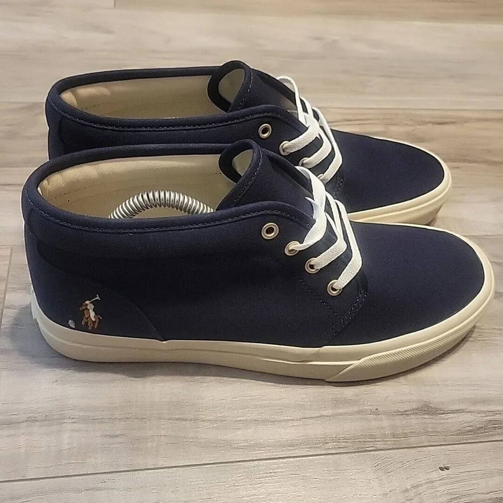 POLO RALPH LAUREN Keaton Chukka Boot‎  Mens 9 Blue Canvas Lace Up Shoes